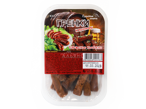 Сурские гренки Баварские колбаски (100 гр) в Новом Уренгое