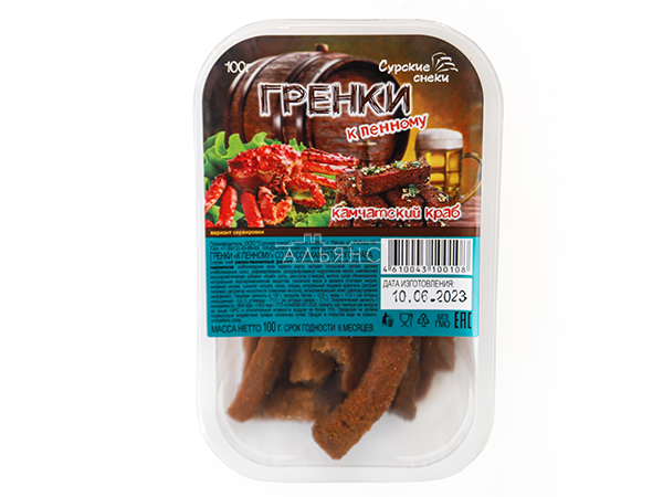 Сурские гренки Камчатский краб (100 гр) в Новом Уренгое