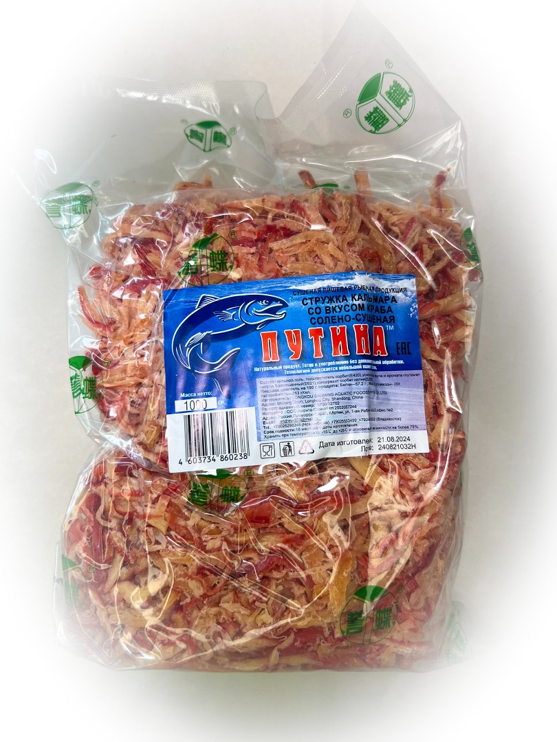 Кальмар стружка со вкусом краба "Розовая" (ПУТИНА) в Новом Уренгое