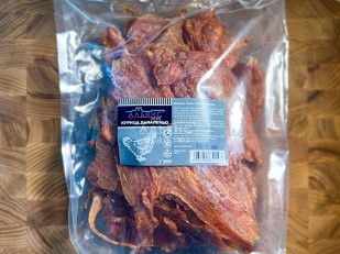 Горбуша боковина х/к (юкола): Мясо (АЛЬЯНС) вяленое курица 500гр 